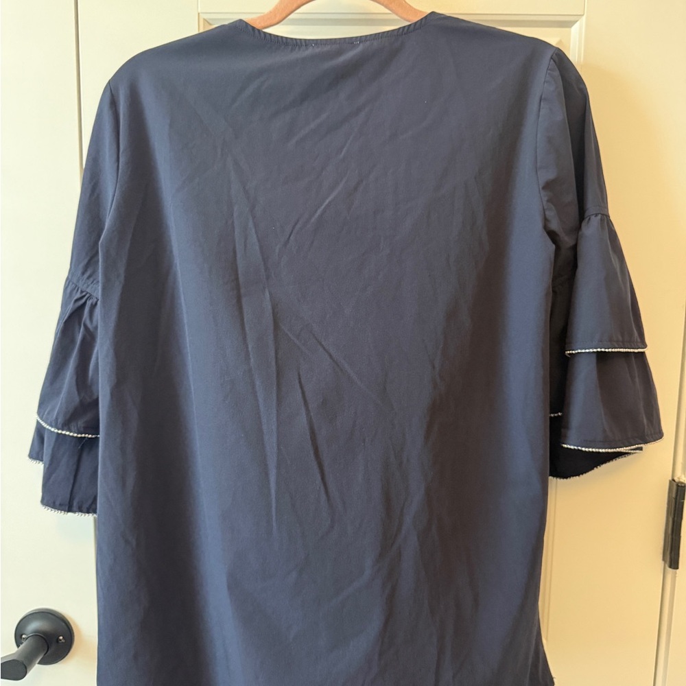 JOH Navy V-Neck Tiered Ruffle Sleeve Blouse - Picture 5 of 5